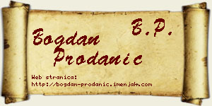 Bogdan Prodanić vizit kartica